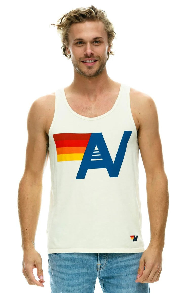 Men’s vintage-inspired logo tank top made from lightweight tri-blend fabric, perfect for casual and comfortable wear-2