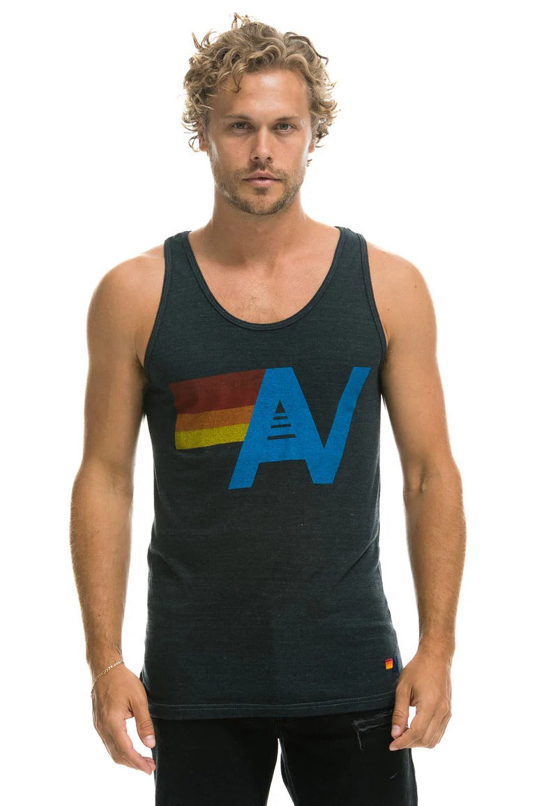 Men’s vintage-inspired logo tank top made from lightweight tri-blend fabric, perfect for casual and comfortable wear-7